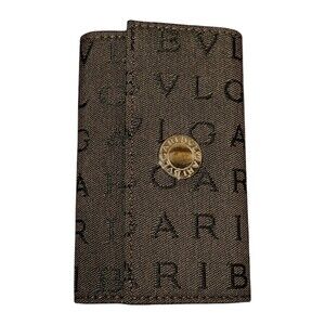 Bulgari BVLGARI Key Case Logo Mania 6-ring Canvas Leather Plated 22598